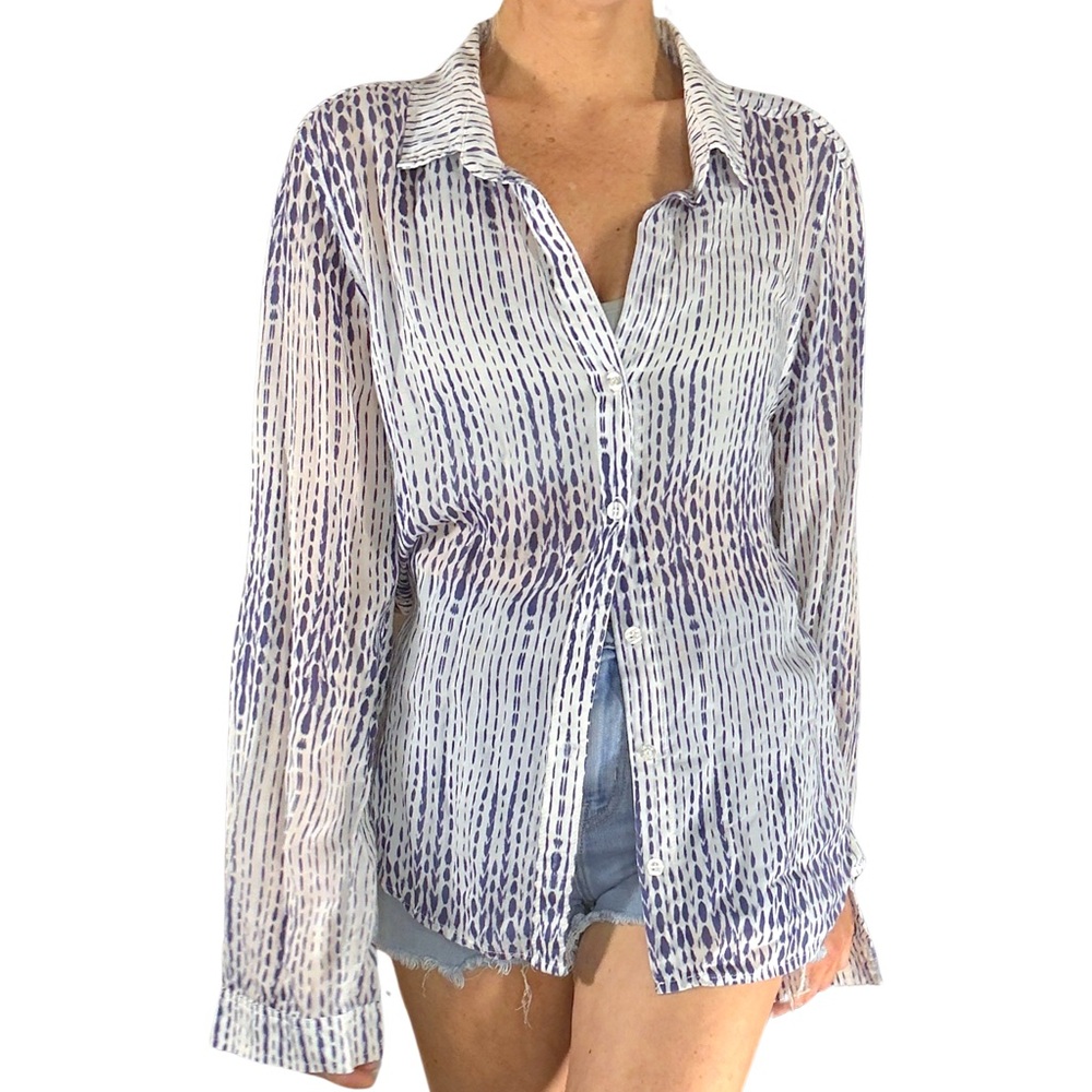 BELLA DAHL 100% Tencel Button‎ Down Shirt